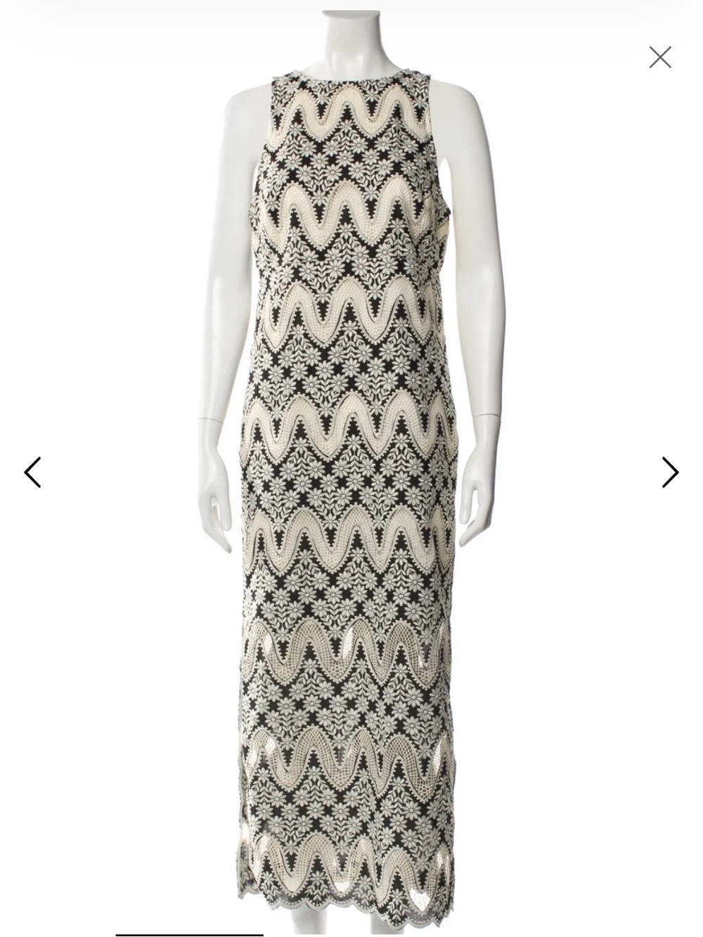 NYT Cara Cara Dress | Black & White Scallop Eyelet | Size S